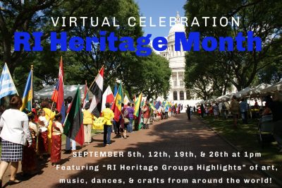 RI Heritage Festival offers virtual events on Saturdays throughout September 2020 @ Virtual Event