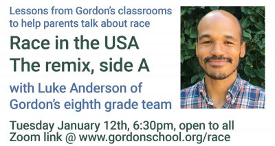Gordon School Continues Antiracist Practice Conversations in 2021 @ ZOOM provided by Gordon School