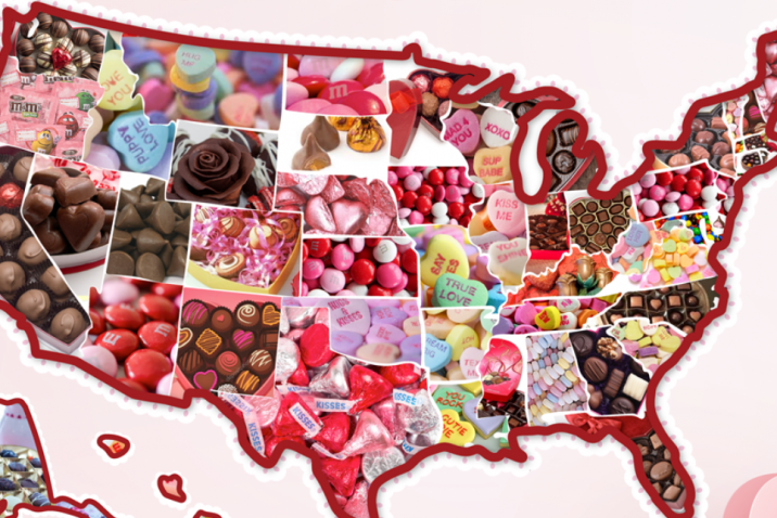US map of candy